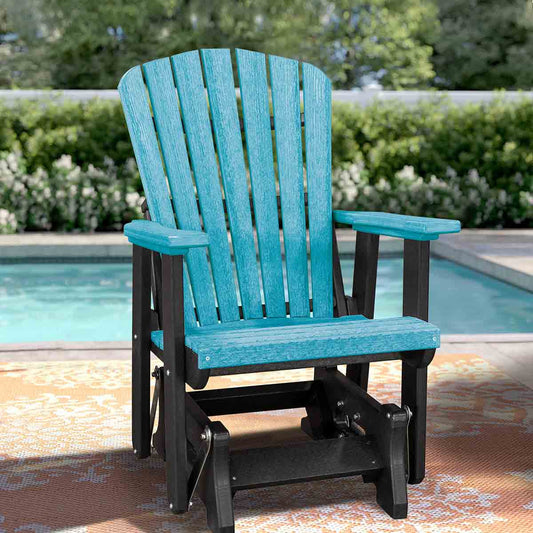 Bayside Adirondack Glider - Aruba Blue & Black - OUT OF STOCK UNTIL 07/08/2026