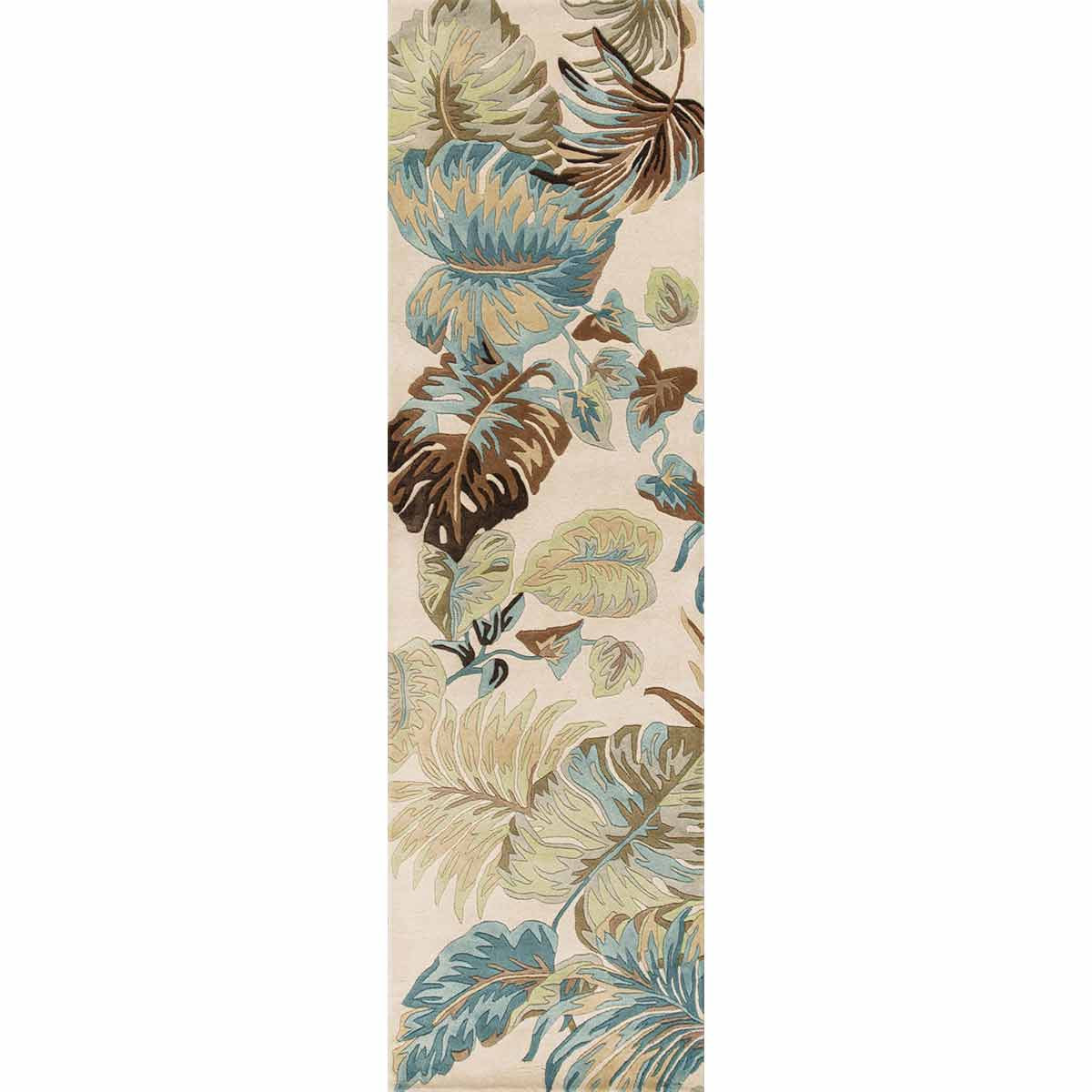 Havana Ivory and Blue Oasis Rug - 2 x 8