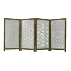 Whitewashed Carved Wood Screen