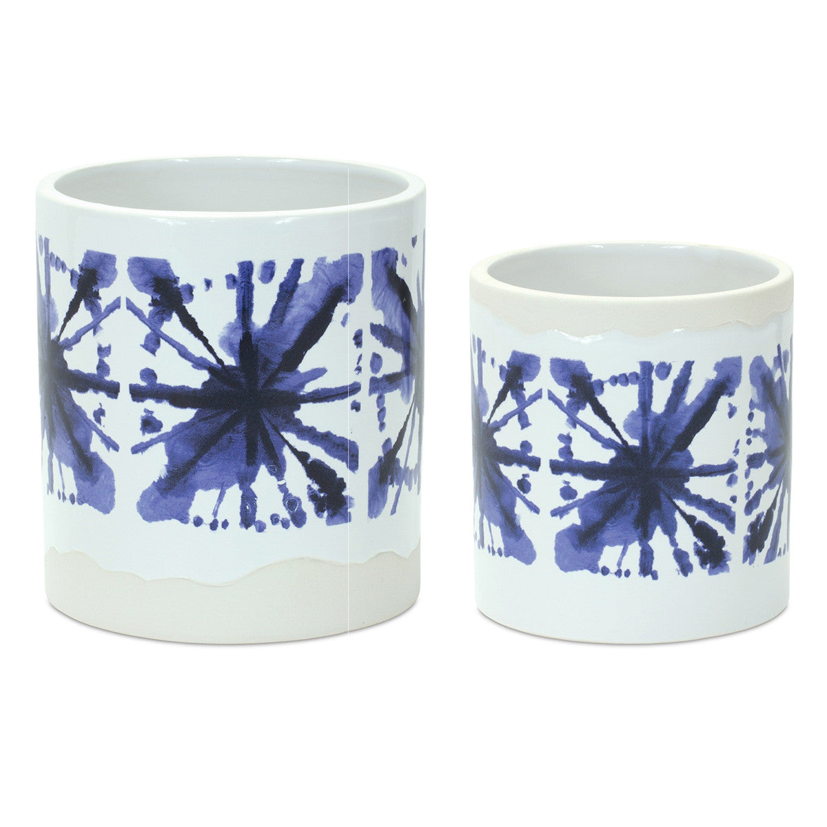 Blue Splash Pots - Set of 2
