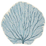 Coral Fan Aqua Indoor/Outdoor Rug - 3 Ft. Round