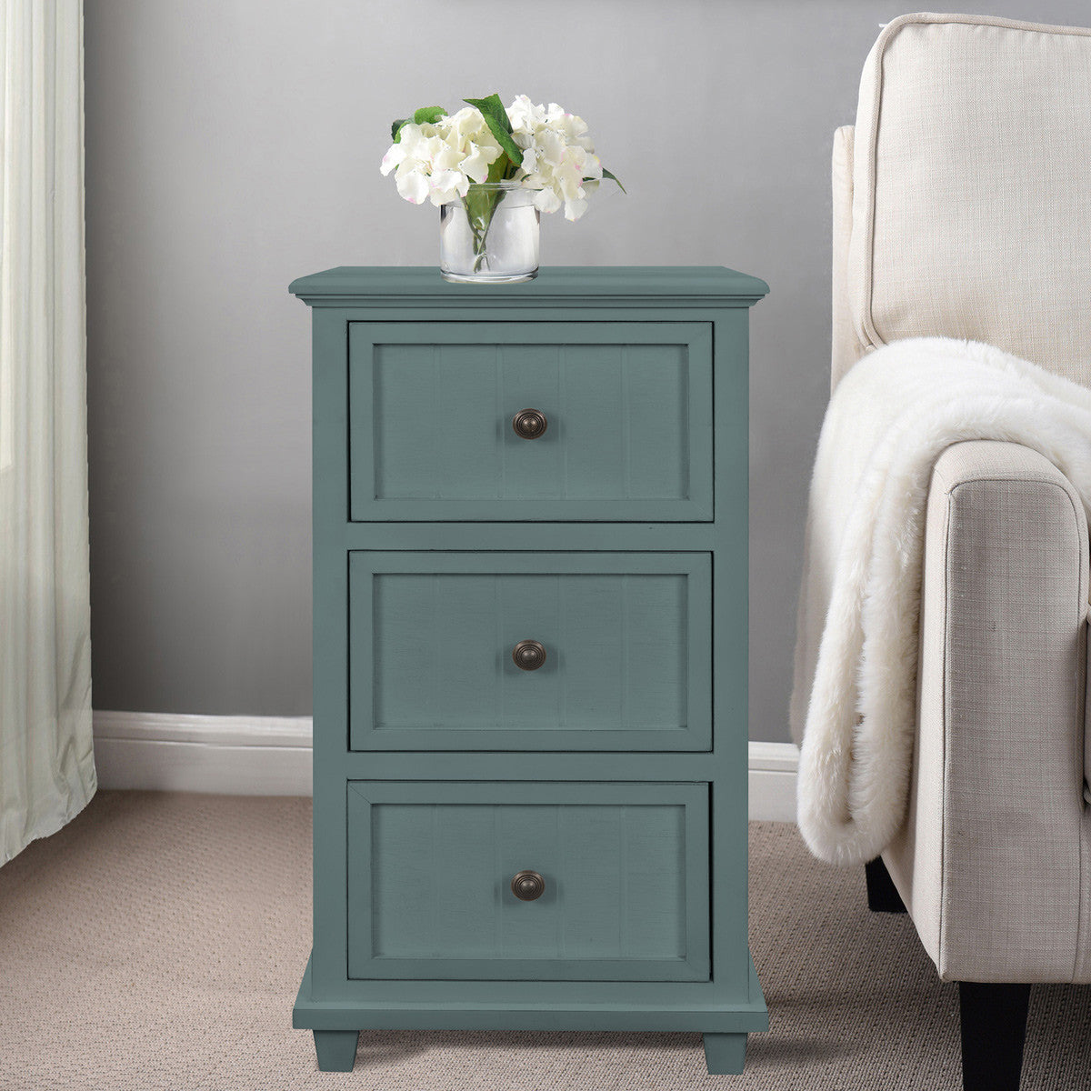 Lewiston 3 Drawer Side Table