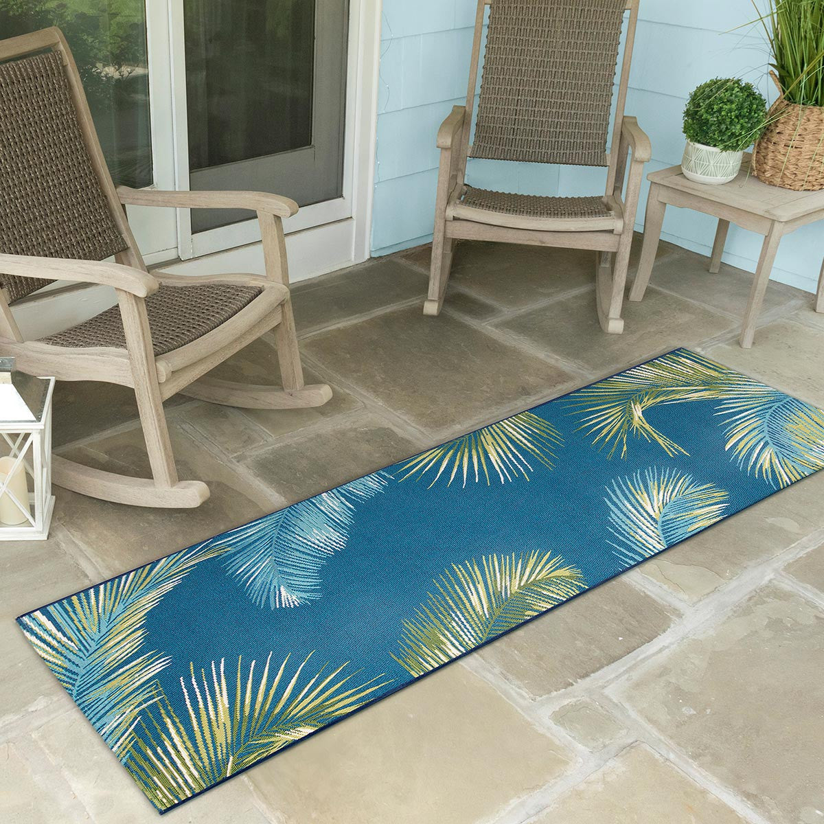 Paia Palms Navy Indoor/Outdoor Rug - 2 x 8 - OUT OF STOCK UNTIL 08/17/2026