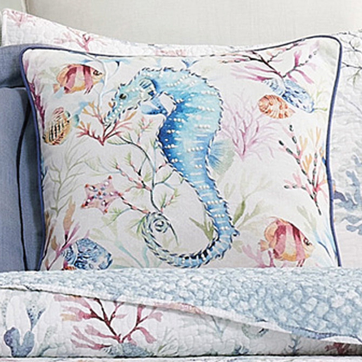 Coral Waters Accent Pillow