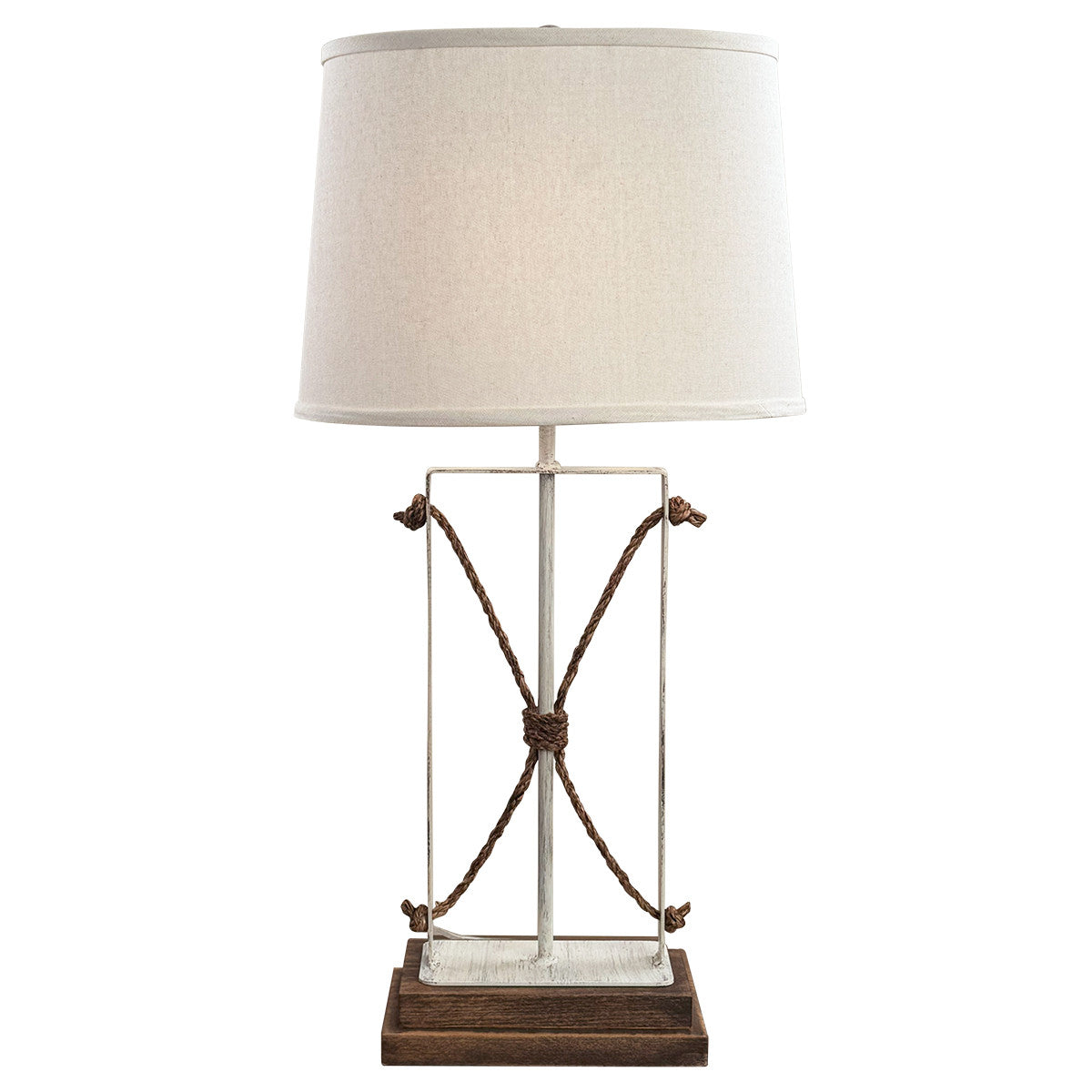 Mariner's Table Lamp with Brown Wood Base