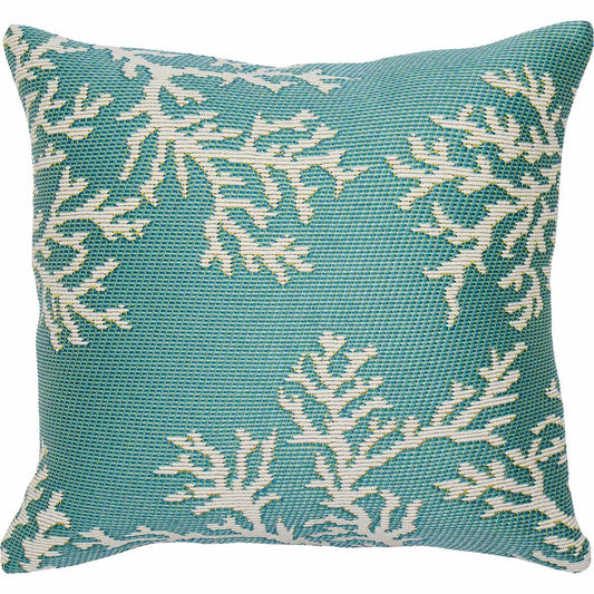 Aruba Coral Accent Pillow - Aqua
