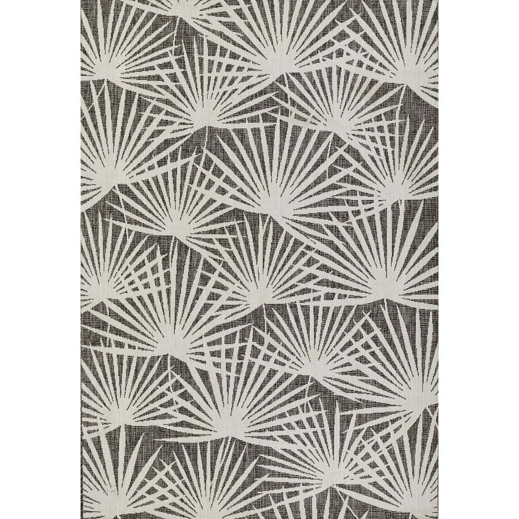 Queen Palm Gray Indoor/Outdoor Rug - 3 x 5