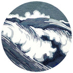 Coastline Curl Blue Indoor/Outdoor Rug - 8 Ft. Round