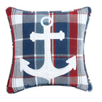 Coastal Anchor Plaid Pillow