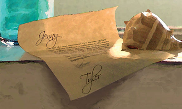 Message in a Bottle Personalized Stretched Canvas Art - Large