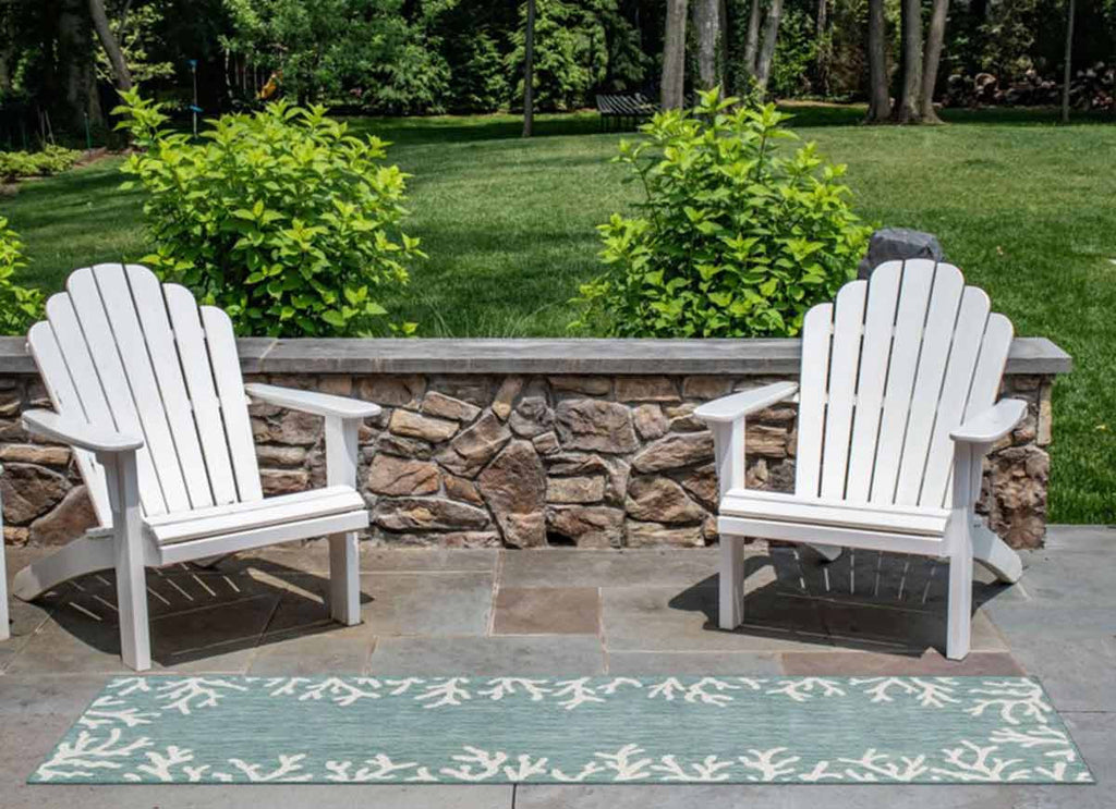 Miami Coral Aqua Indoor/Outdoor Rug - 2 x 8