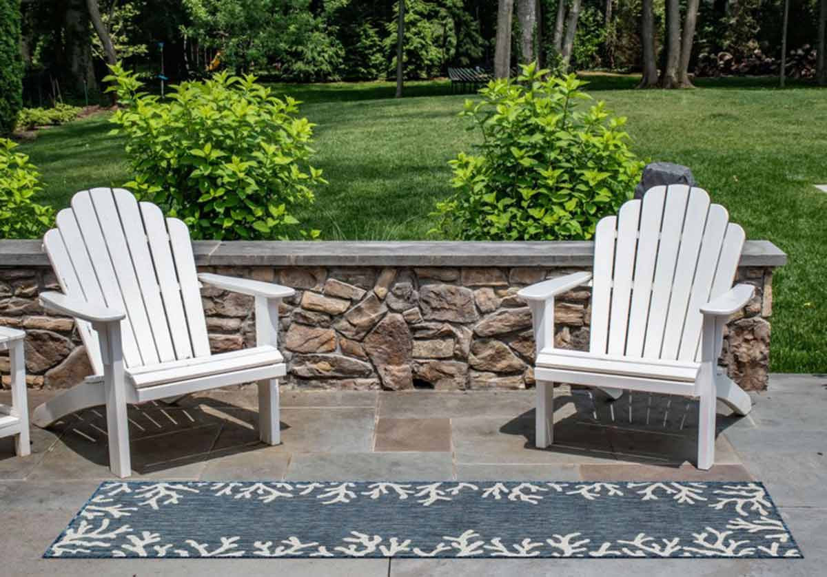 Miami Coral Navy Indoor/Outdoor Rug - 2 x 8