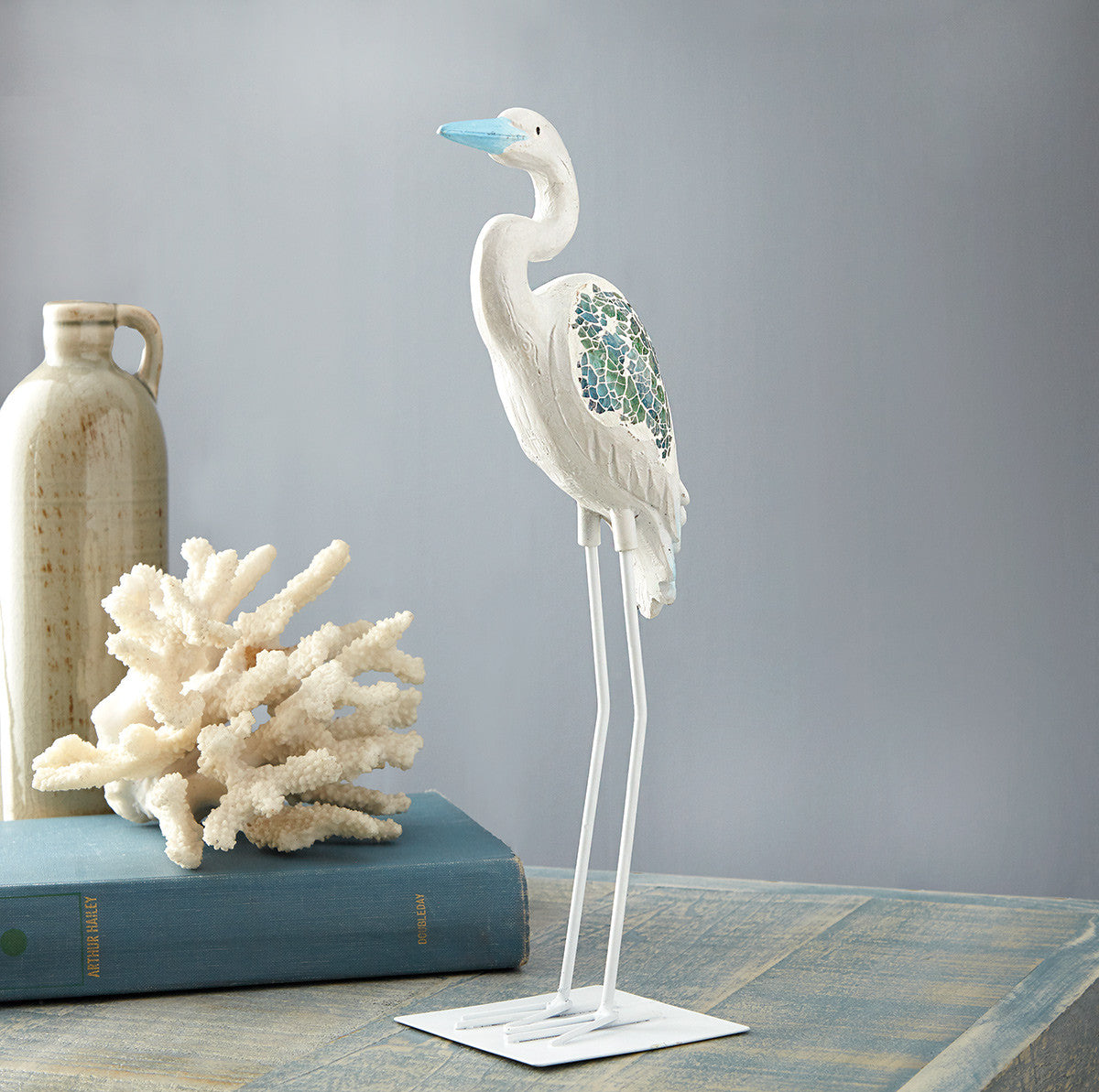 Mosaic Crane Statue