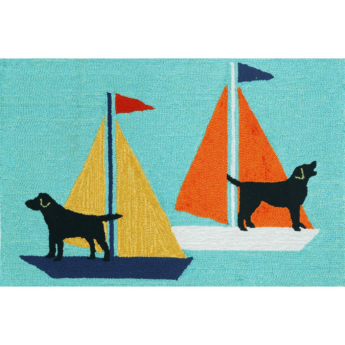 Nautical Dogs Blue Indoor/Outdoor Rug Collection