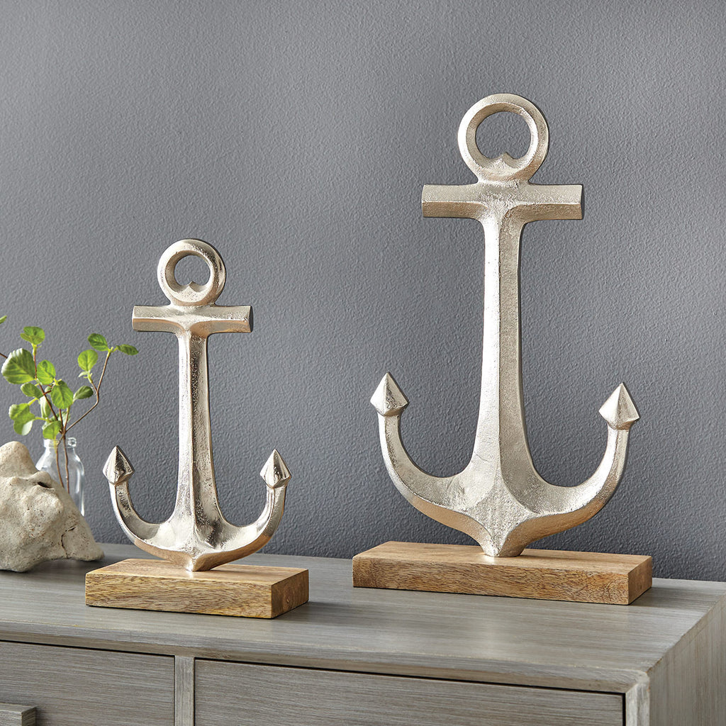Nautical Legacy Silver Anchors - Set of 2 - OVERSTOCK