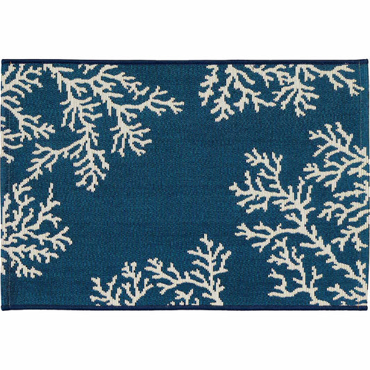 Navy Coral Cluster Scatter Rugs
