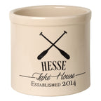Oar Lake House Personalized Crock - Black