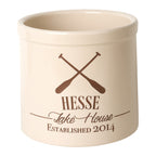 Oar Lake House Personalized Crock - Brown