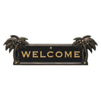 Palm Tree Welcome Plaque - Black and Gold