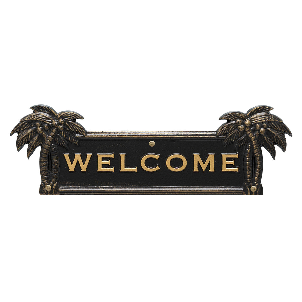 Palm Tree Welcome Plaque - Black and Gold