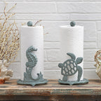 Patina Seahorse Metal Paper Towel Holder