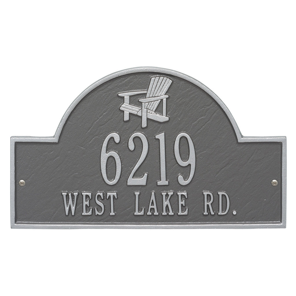 Pewter Silver Personalized Adirondack Arch Plaque