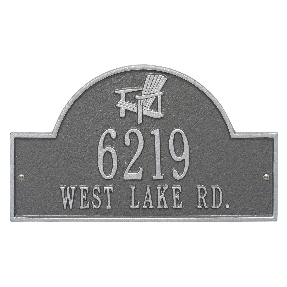 Pewter Silver Personalized Adirondack Arch Plaque