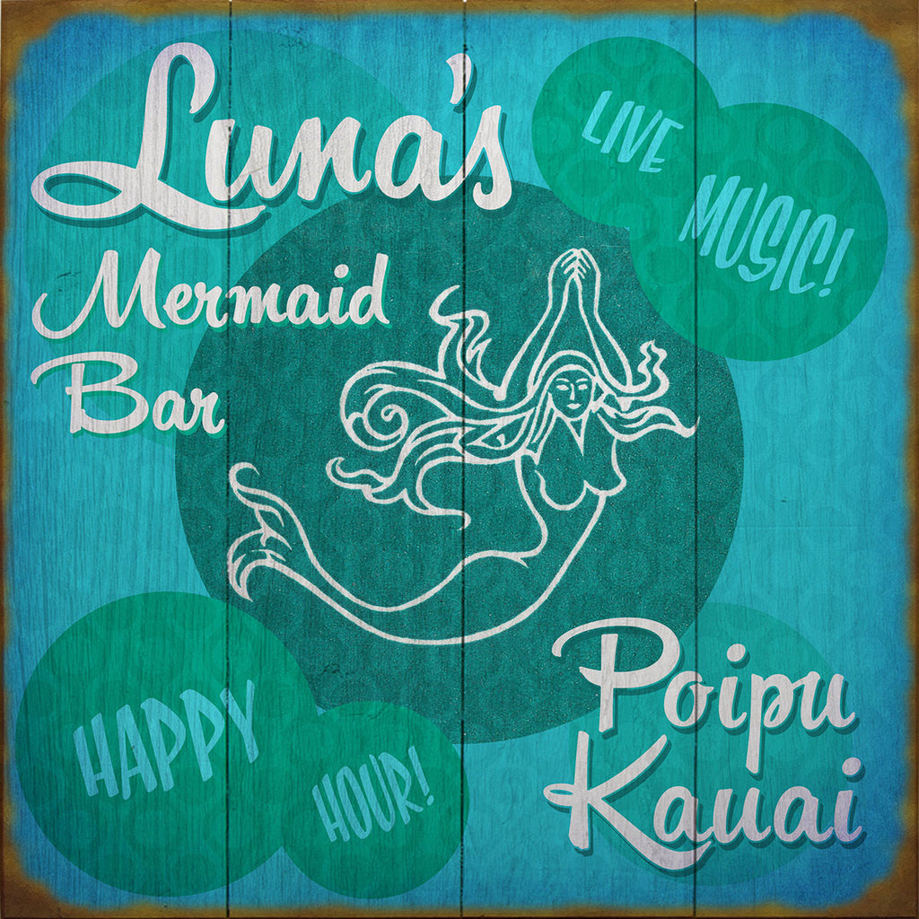 PG Mermaid Bar Personalized Sign - 18 x 18