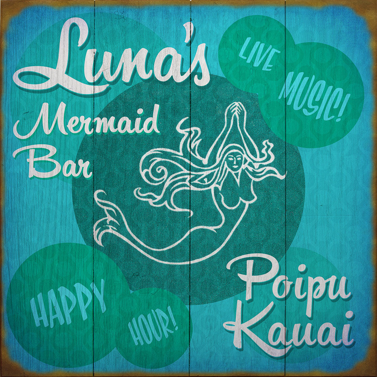 PG Mermaid Bar Personalized Sign - 28 x 28