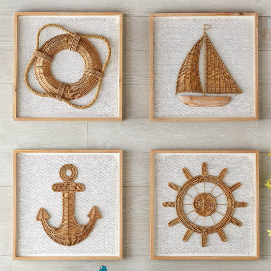 Rattan Framed Wall Art - CLEARANCE