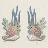 Reef & Shell Cluster Wood Wall Art - Facing Left