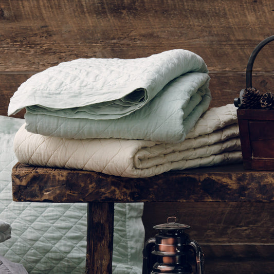 Sea Foam Linen Quilt Collection