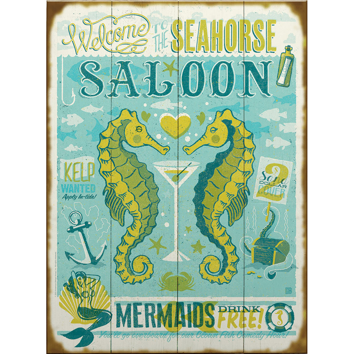 Seahorse Saloon Personalized Sign - 28 x 38