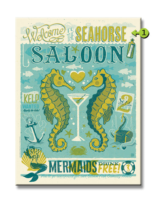 Seahorse Saloon Personalized Sign - 28 x 38