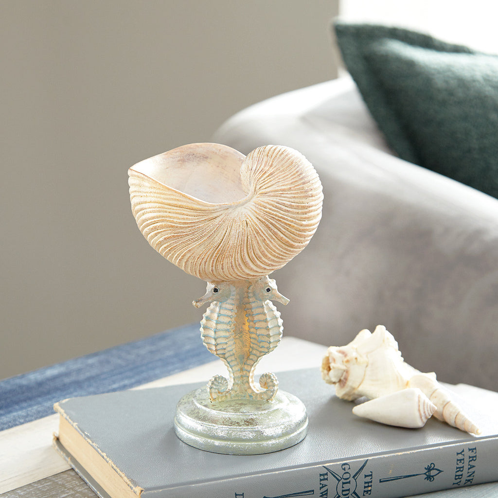 Seahorse Trio Shell Stand Sculpture