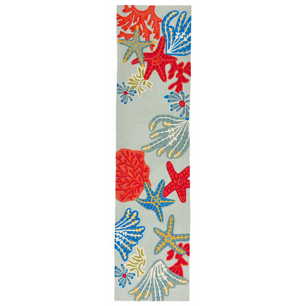 Seaside Party Aqua Indoor/Outdoor Rug - 2 x 5 - OUT OF STOCK UNTIL 08/18/2026