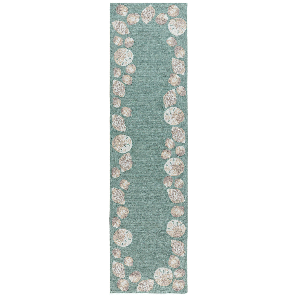 Serena Seashell Aqua Indoor/Outdoor Rug - 2 x 8