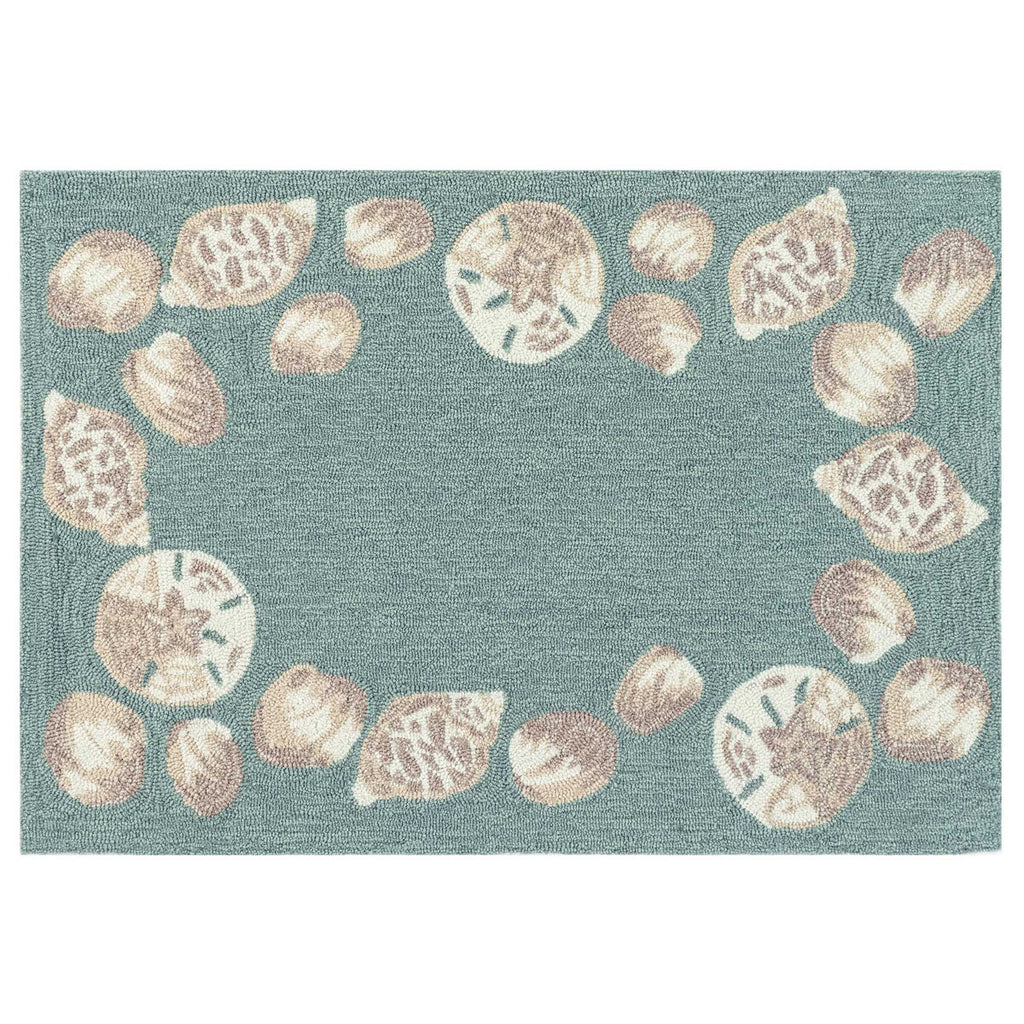 Serena Seashell Aqua Indoor/Outdoor Rug - 20 x 30 - OUT OF STOCK UNTIL 08/05/2026