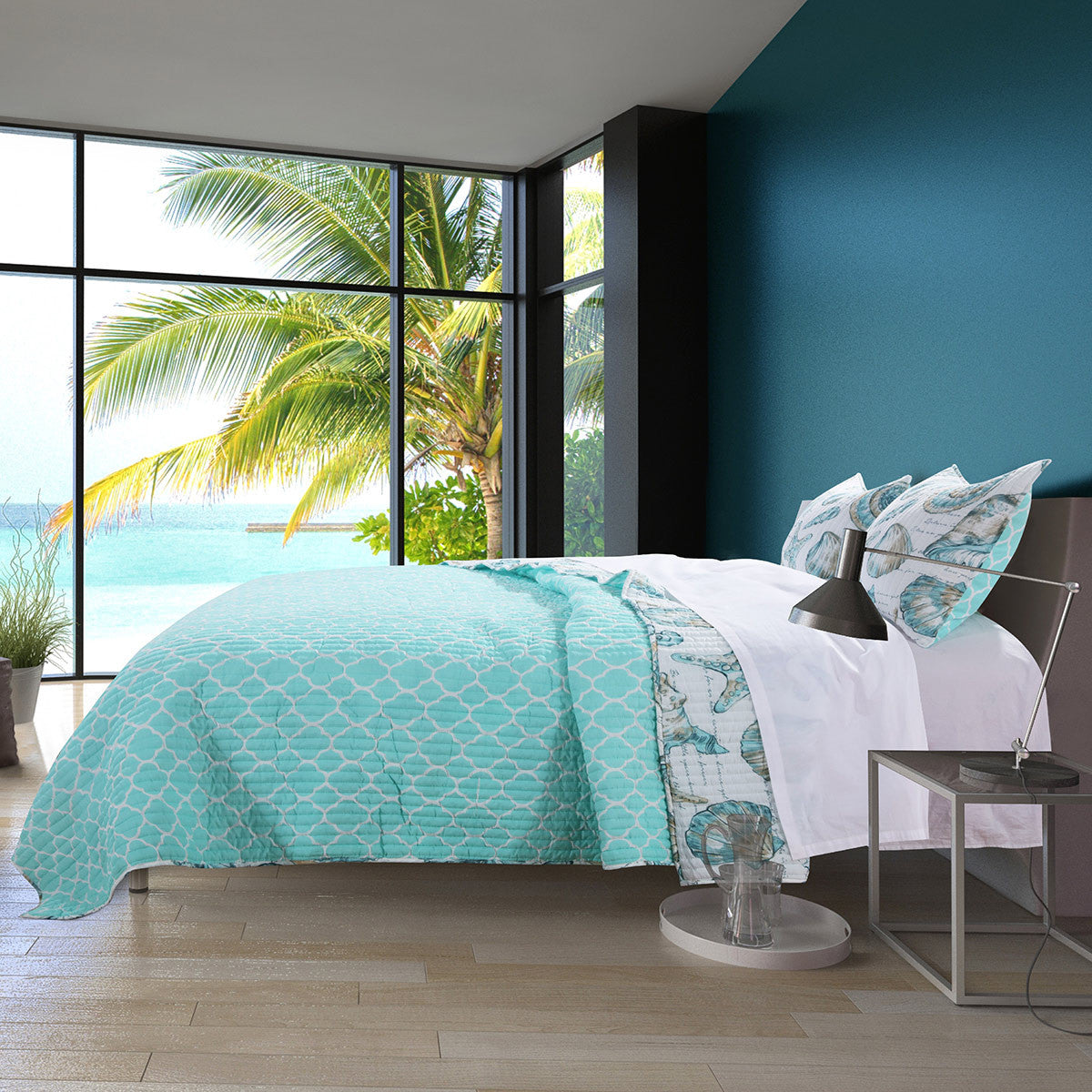 Seaside Memories 3 Piece Quilt Bed Set - King