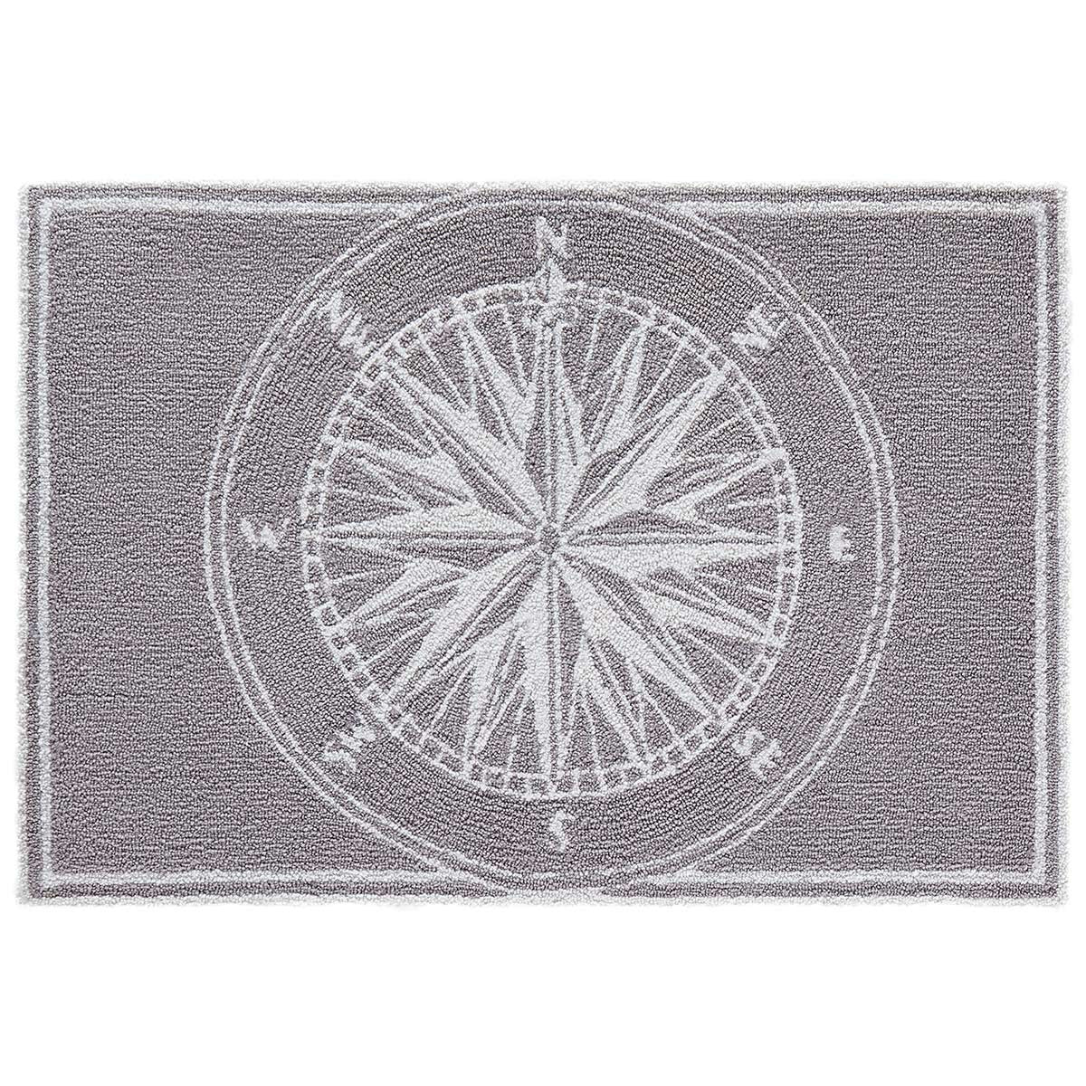 Skipper's Compass Gray Indoor/Outdoor Rugs