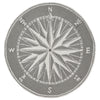 Skipper's Compass Gray Indoor/Outdoor Rug - 5 Ft. Round