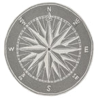 Skipper's Compass Gray Indoor/Outdoor Rug - 5 Ft. Round
