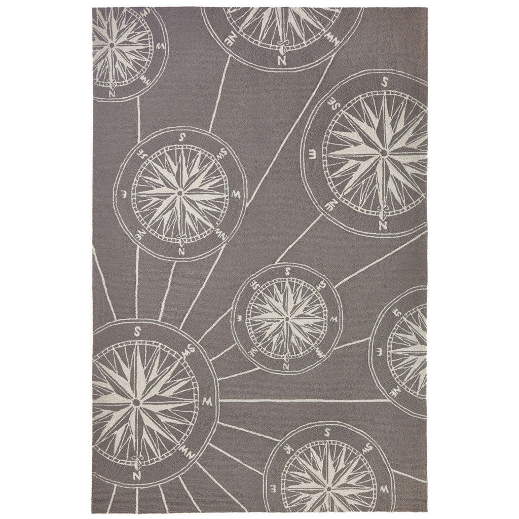 Skipper's Compass Gray Indoor/Outdoor Rugs