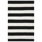 Sorrento Rugby Stripe Black Rug Collection