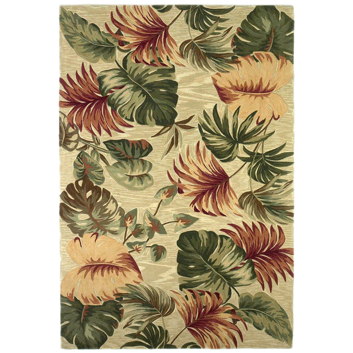 Sparta Beige Palm Leaves Rug Collection