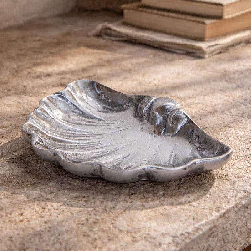 Baroque Pewter Shell Trays