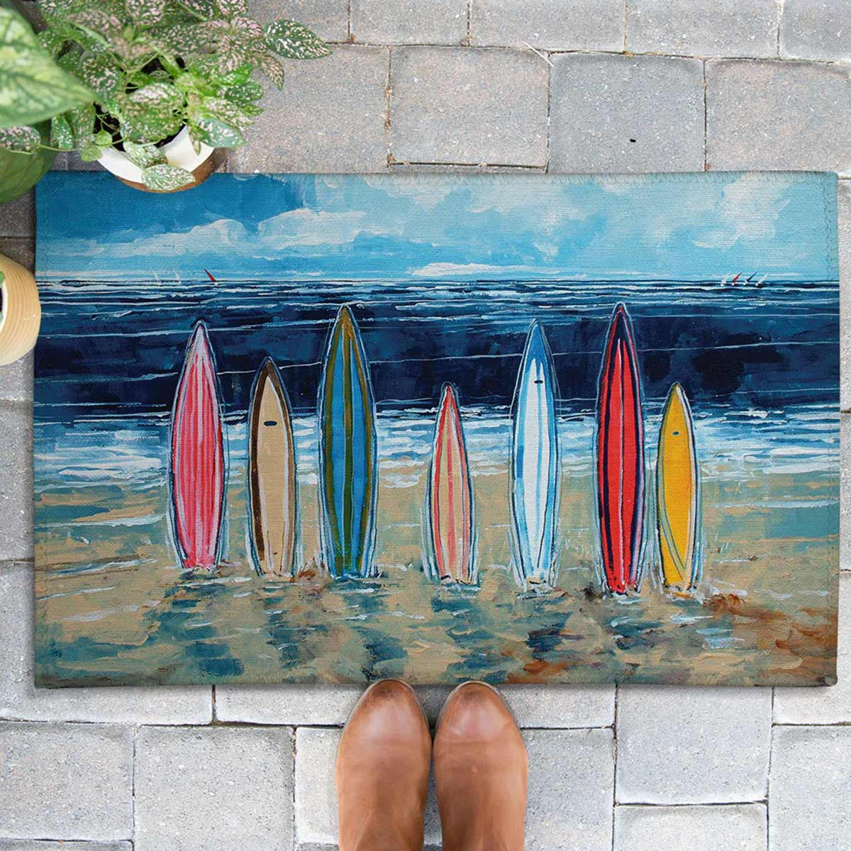 Surfboard Row Outdoor Rugs