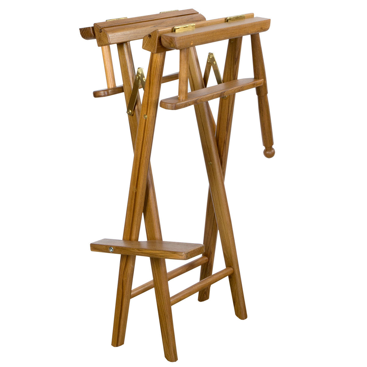 Teak Captain's Chair with Natural Seat Covers