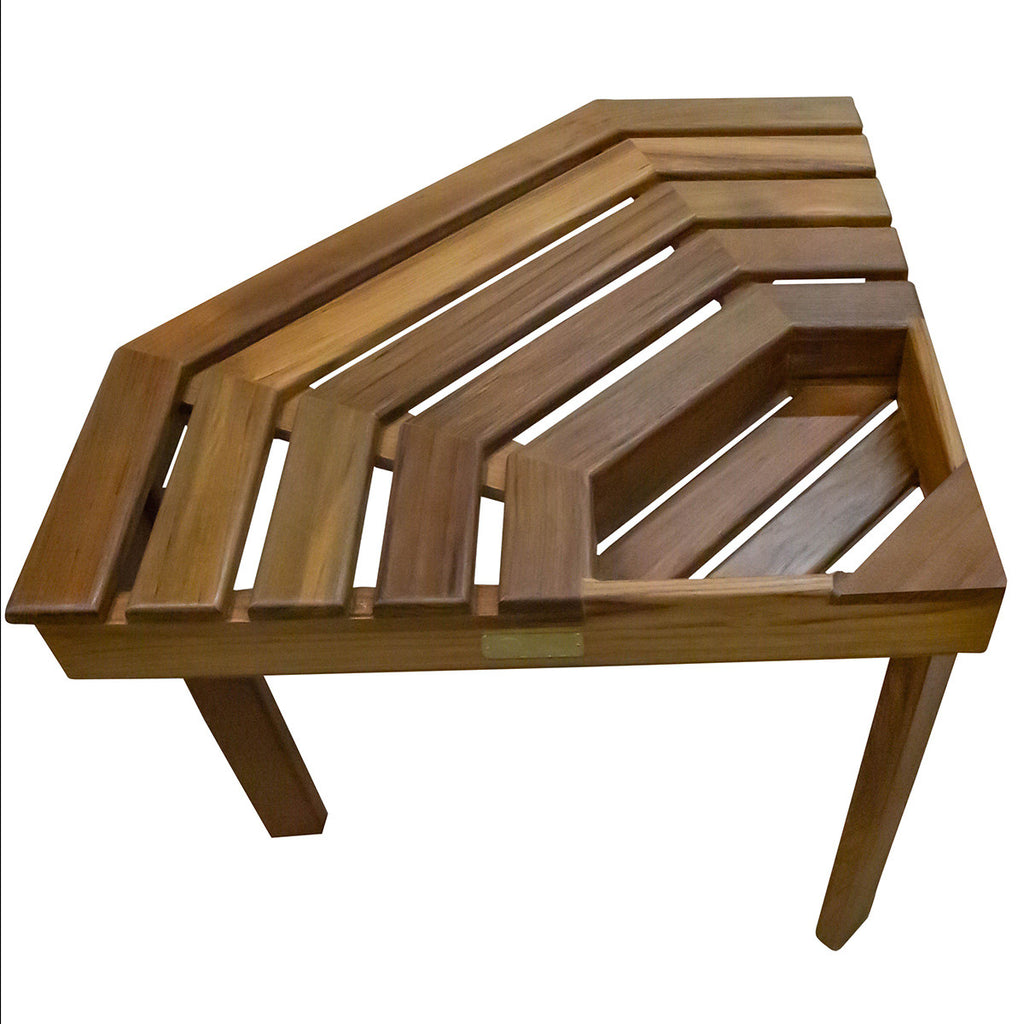 Teak Corner Shower Stool