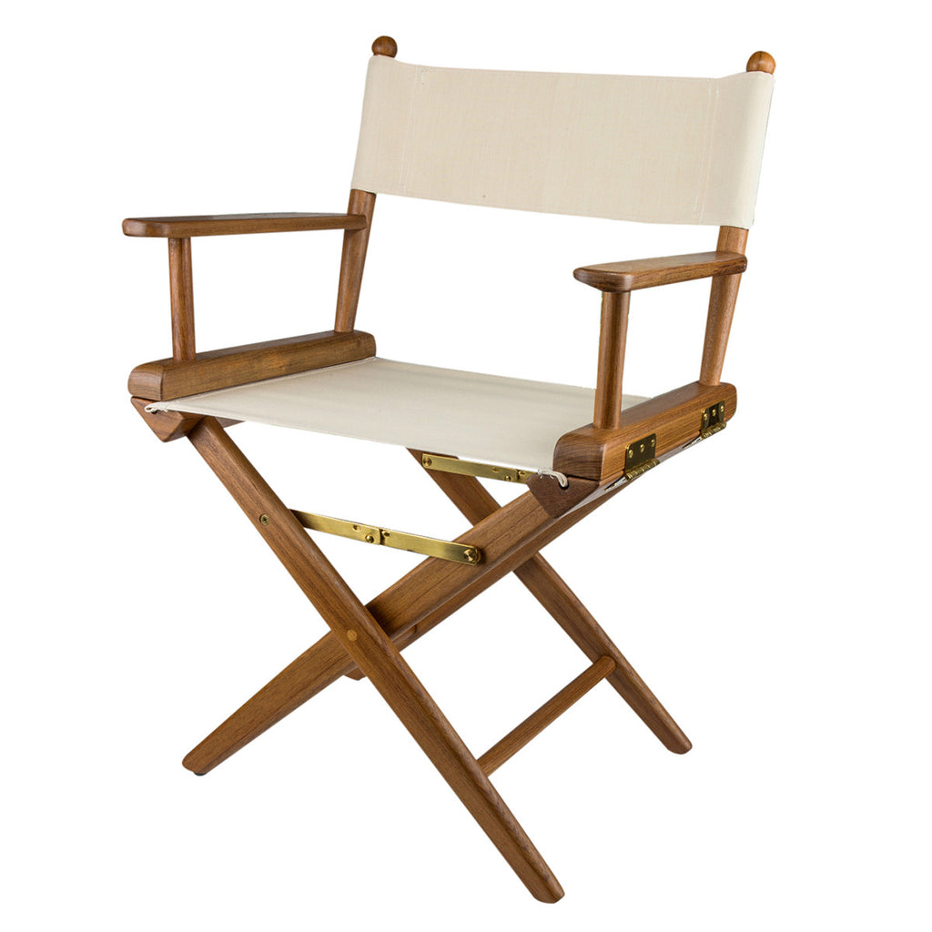 Teak Director's Chair with Natural Seat Covers